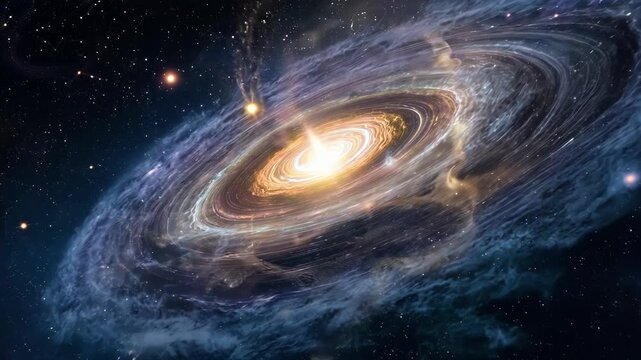 A grand tapestry of light and dark showcasing the intricate structure and evolution of the universe over billions of years.