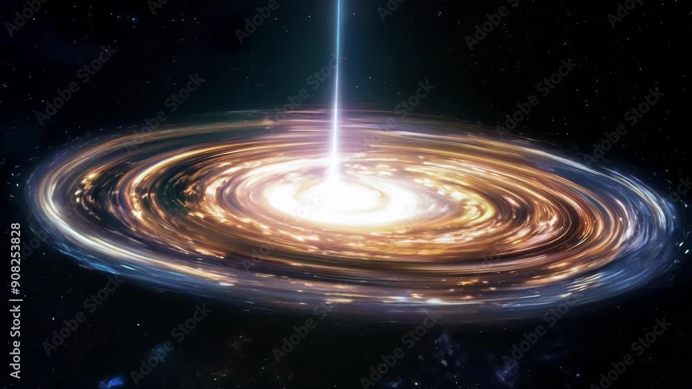Poster observe a galactic collision in progress as two massive galaxies collide and create a spectacular li