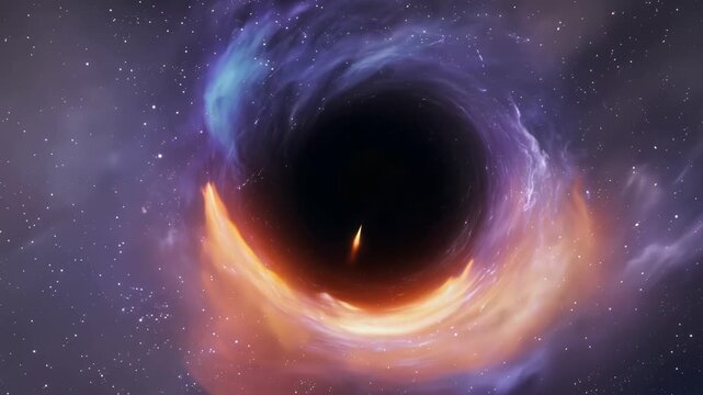 Watch as a massive black hole devours a nearby star its powerful gravity distorting the very fabric of space and time.