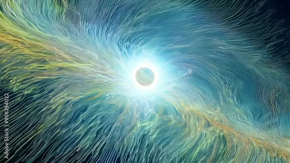Poster a scientific visualization of the cosmic microwave background tracing its journey from the big bang 