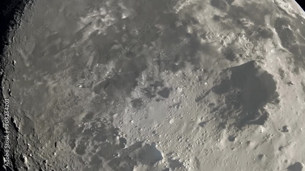 Poster a closer view of the moons surface revealing intricate details and textures as it is bathed in the u