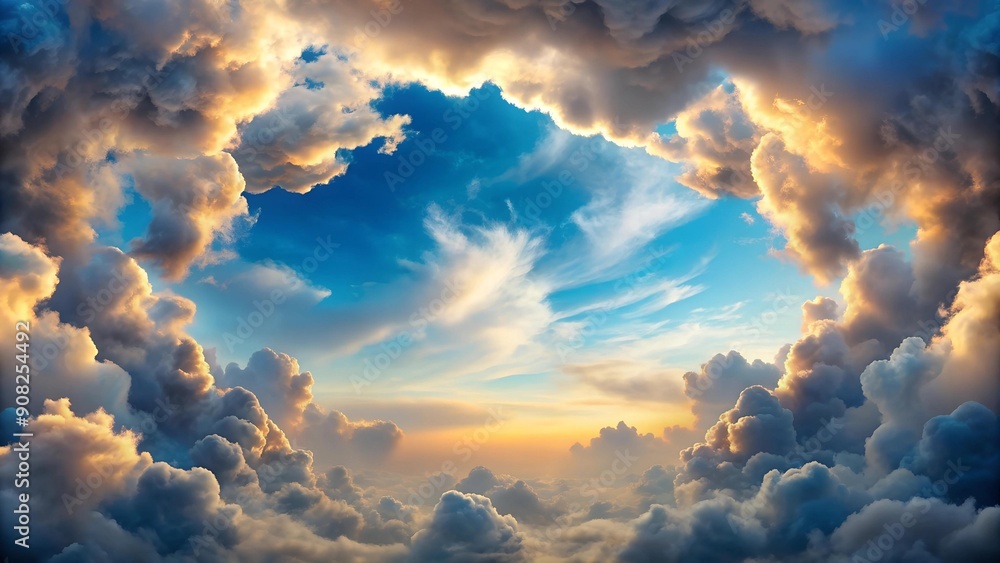 Poster the dance of the clouds: a play of light and shape generative ai
