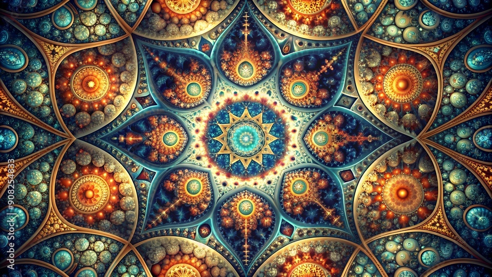 Poster fractal tapestry: a journey through geometric dimensions generative ai