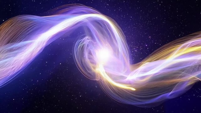 A breathtaking view of wispy tendrils merging and colliding creating a dazzling display of celestial chaos.