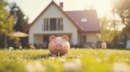 Piggy Bank In Front of a House