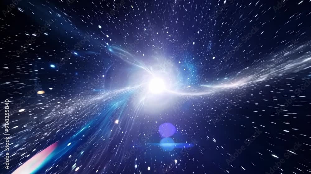 Poster imagine yourself traveling at the speed of light zipping through a luminous tunnel filled with cosmi