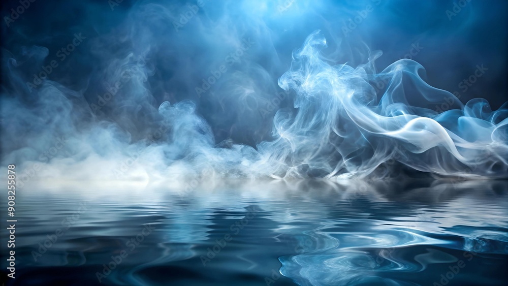 Poster smoke and water: a unique and serene overlay for design generative ai