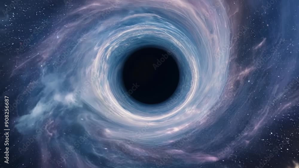 Poster gliding over a vast expanse of black holes their gravitational pull distorting the space around them