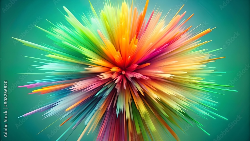 Poster abstract burst of color on a verdant canvas ai generated