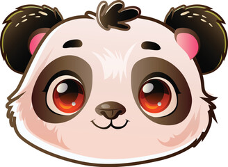 cute panda head sticker cartoon