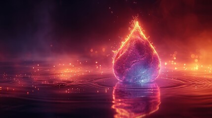 Fototapeta premium Fiery Water Drop