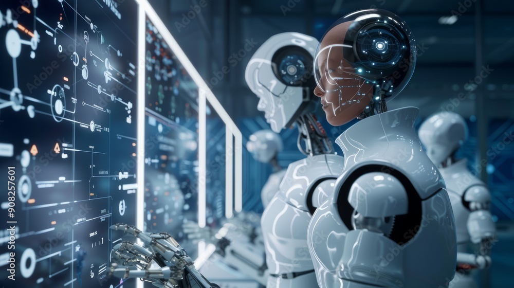 Poster futuristic ai robots 3