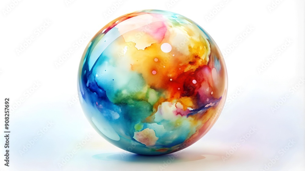 Aufkleber abstract watercolor sphere pattern: a free-flowing expression of artistic freedom generative ai