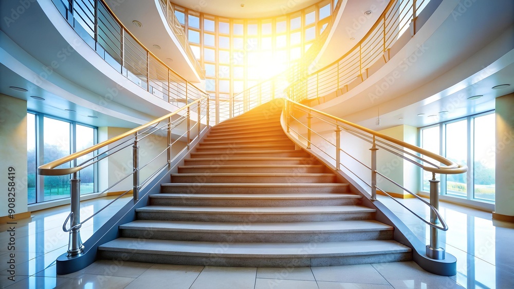 Poster the path to recovery: a winding staircase in a hospital generative ai