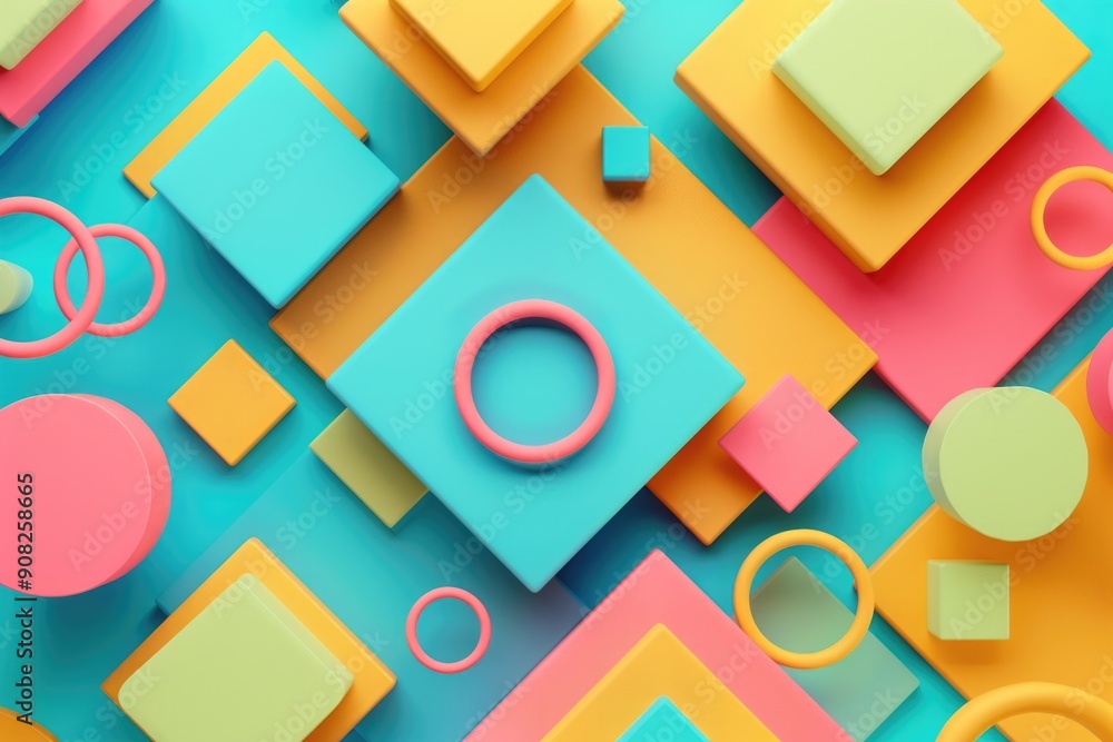 Poster a collection of colorful items arranged on a blue background