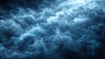 Obraz premium Crystal-clear photo of dark background with wispy smoke trails forming abstract, ethereal shapes, showcasing the fine, flowing details and transparency of the smoke