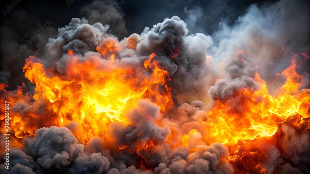 Poster smoke and fire: a fiery overlay for action and adventure projects generative ai