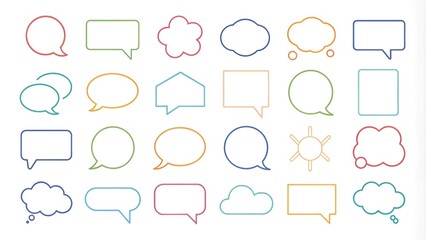 Obraz premium Modern Line Art Speech Bubbles with Minimalist and Stylish Quotes generative AI