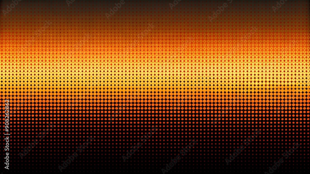 Poster orange and black gradient with pixelated textures generative ai