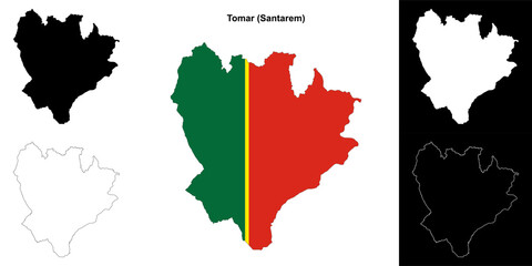 Tomar municipality outline map set