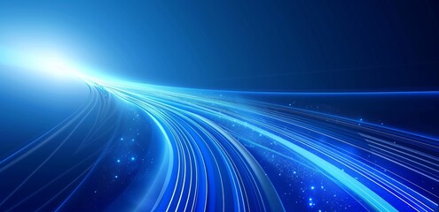 Abstract Digital Waves with Blue Glow and Futuristic Landscape 7