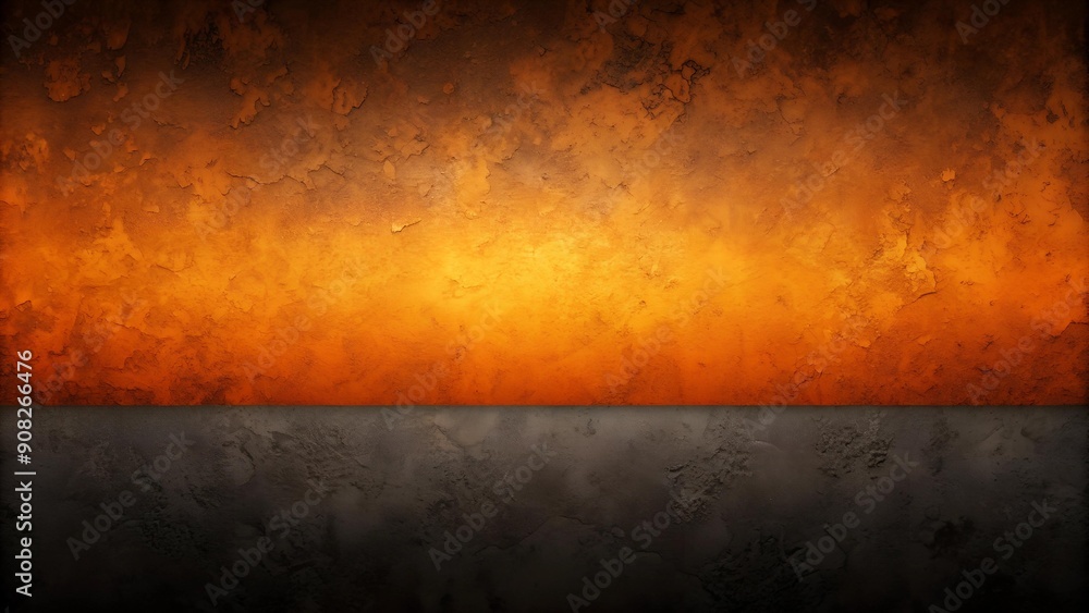 Poster orange and black gradient with abstract textures generative ai