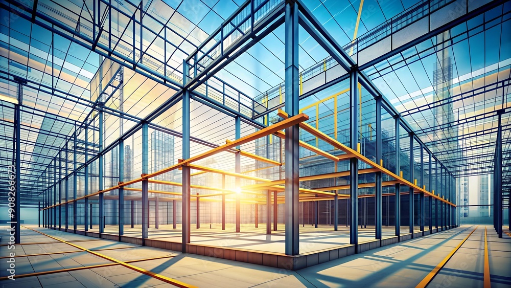 Aufkleber the geometry of progress: lines and angles in construction ai generated