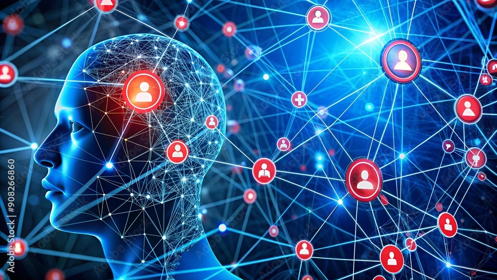 Poster the ai web: a visual representation of the entanglement of ai and human life generative ai