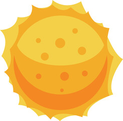 Illustration of a yellow sun shining with solar flare, perfect image for astronomy and science projects