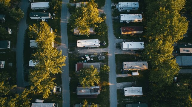 Aerial View of Mobile Home Park