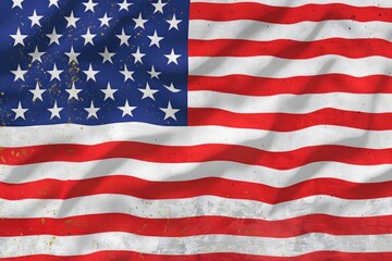 Obraz premium A detailed view of an American flag's fabric and design