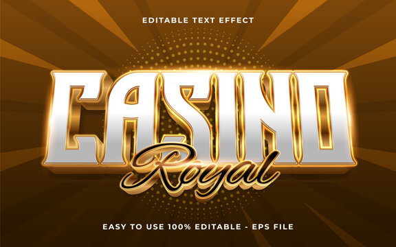 3d Casino Royal gradient sparkle text style effect template editable text effect