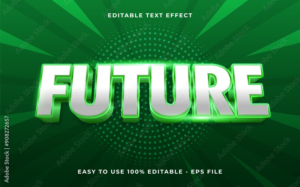 Poster 3d future gradient sparkle text style effect template editable text effect