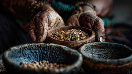 Ancient customs practiced by indigenous people, highlighting their rich cultural traditions, Historical, Earthy tones, Photography