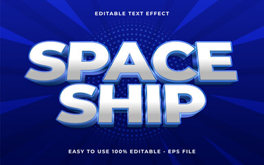 Obraz premium 3d space ship gradient sparkle text style effect template editable text effect