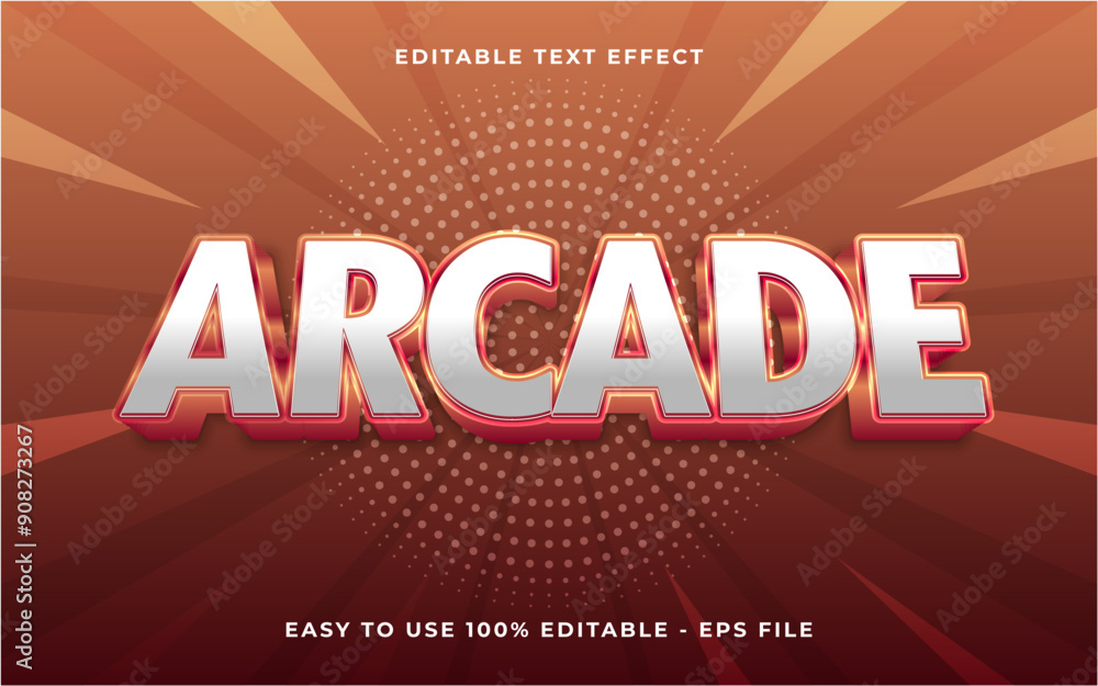Aufkleber 3d arcade gradient sparkle text style effect template editable text effect