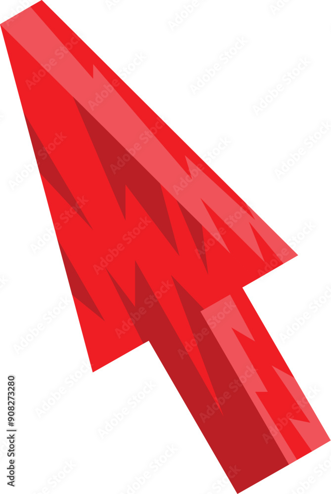Poster red mouse cursor is pointing diagonally, suggesting the action of clicking on a computer or digital 