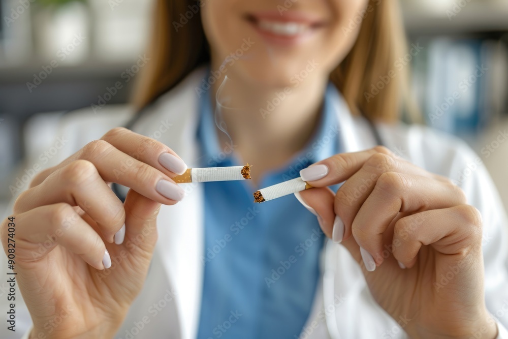 Aufkleber scientist smoking in the laboratory setting