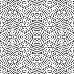 Monochrome ornamental texture with smooth linear shapes, zigzag lines, lace pattern.Abstract black  pattern for web page, textures, card, poster, fabric, textile. White background.