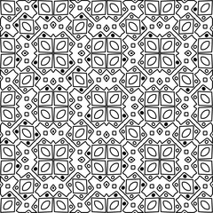 Monochrome ornamental texture with smooth linear shapes, zigzag lines, lace pattern.Abstract black  pattern for web page, textures, card, poster, fabric, textile. White background.
