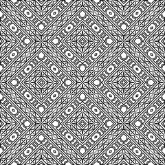 Monochrome ornamental texture with smooth linear shapes, zigzag lines, lace pattern.Abstract black  pattern for web page, textures, card, poster, fabric, textile. White background.
