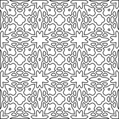  Monochrome ornamental texture with smooth linear shapes, zigzag lines, lace pattern.Abstract black  pattern for web page, textures, card, poster, fabric, textile. White background.