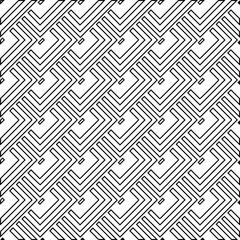  Monochrome ornamental texture with smooth linear shapes, zigzag lines, lace pattern.Abstract black  pattern for web page, textures, card, poster, fabric, textile. White background.