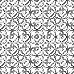  Monochrome ornamental texture with smooth linear shapes, zigzag lines, lace pattern.Abstract black  pattern for web page, textures, card, poster, fabric, textile. White background.