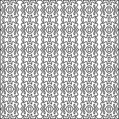  Monochrome ornamental texture with smooth linear shapes, zigzag lines, lace pattern.Abstract black  pattern for web page, textures, card, poster, fabric, textile. White background.