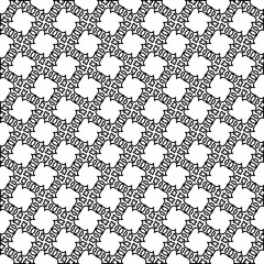 Fototapeta premium Monochrome ornamental texture with smooth linear shapes, zigzag lines, lace pattern.Abstract black pattern for web page, textures, card, poster, fabric, textile. White background.
