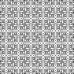  Monochrome ornamental texture with smooth linear shapes, zigzag lines, lace pattern.Abstract black  pattern for web page, textures, card, poster, fabric, textile. White background.