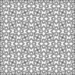  Monochrome ornamental texture with smooth linear shapes, zigzag lines, lace pattern.Abstract black  pattern for web page, textures, card, poster, fabric, textile. White background.