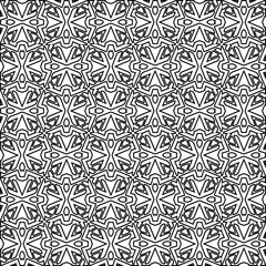  Monochrome ornamental texture with smooth linear shapes, zigzag lines, lace pattern.Abstract black  pattern for web page, textures, card, poster, fabric, textile. White background.