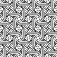  Monochrome ornamental texture with smooth linear shapes, zigzag lines, lace pattern.Abstract black  pattern for web page, textures, card, poster, fabric, textile. White background.